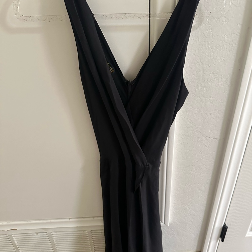 Elegant Black V-Neck Dress
